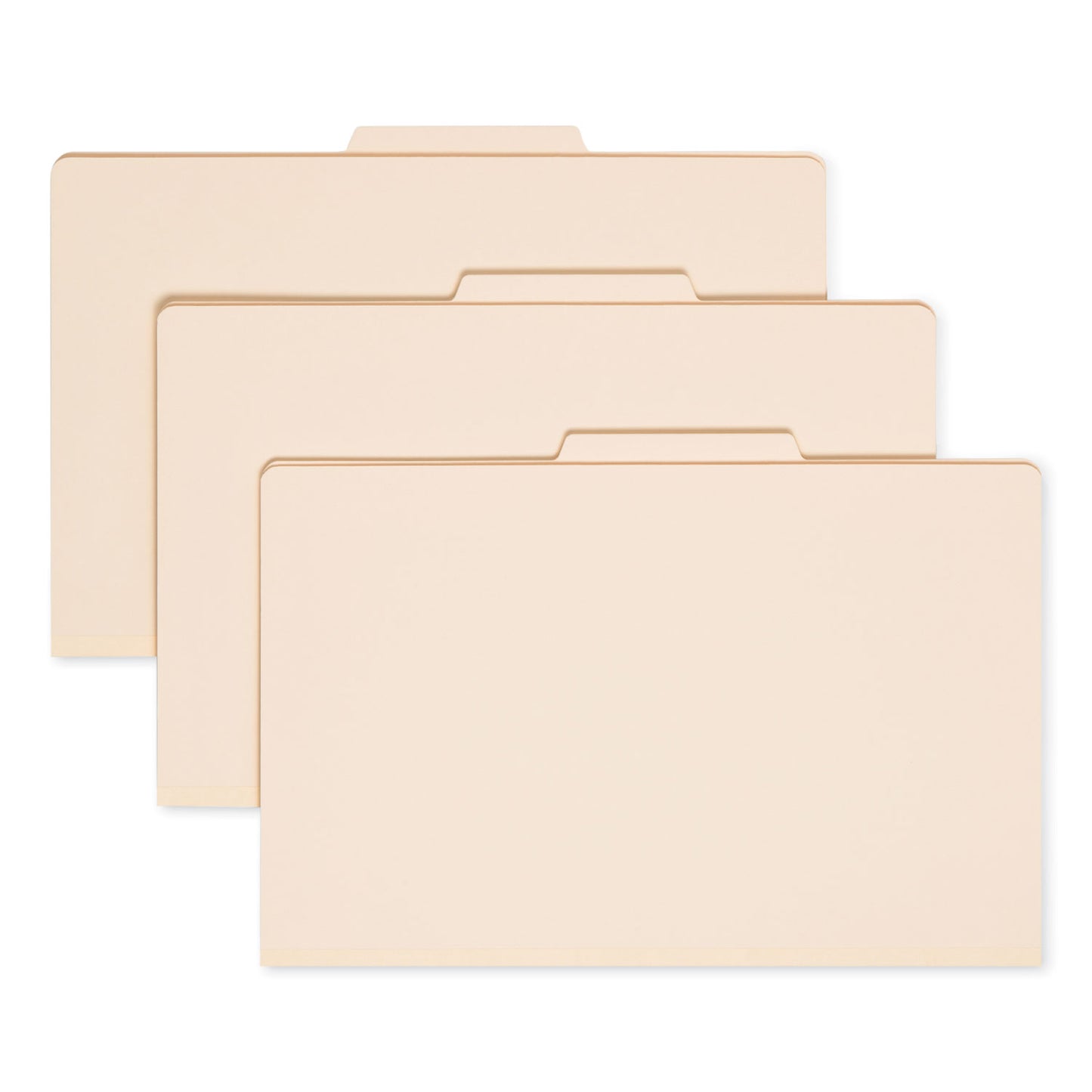 Smead Four-Section Top Tab Classification Folders, 2" Expansion, 1 Divider, 4 Fasteners, Legal Size, Manila, 10/Box (18700)