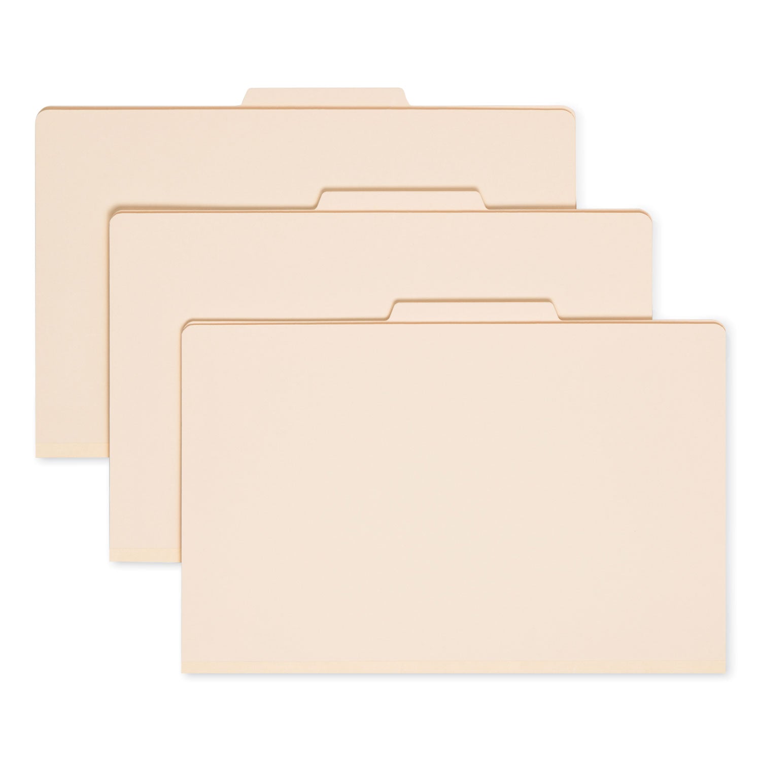 Smead Four-Section Top Tab Classification Folders, 2" Expansion, 1 Divider, 4 Fasteners, Legal Size, Manila, 10/Box (18700)