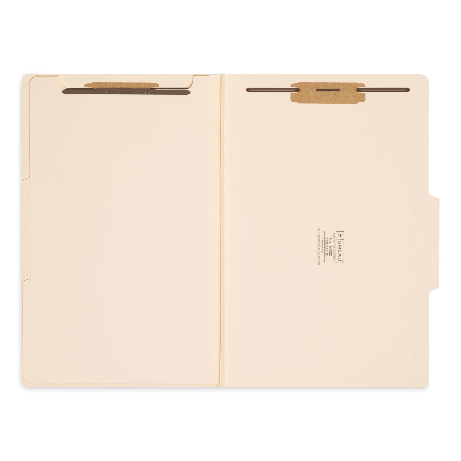 Smead Four-Section Top Tab Classification Folders, 2" Expansion, 1 Divider, 4 Fasteners, Legal Size, Manila, 10/Box (18700)