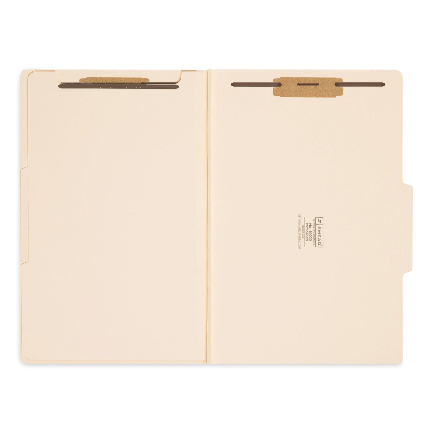 Smead Six-Section Top Tab Classification Folders, 2" Expansion, 2 Dividers, 6 Fasteners, Legal Size, Manila, 10/Box (19000)