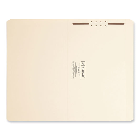 Smead Top Tab Fastener Folders, Straight Tabs, 0.75" Expansion, 1 Fastener, Legal Size, Manila Exterior, 50/Box (19510)