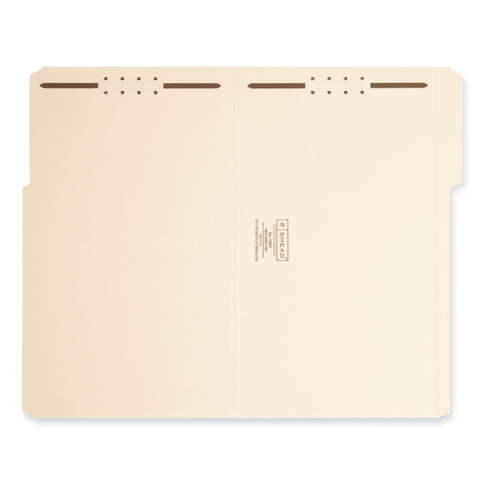 Smead Top Tab Fastener Folders, 1/3-Cut Tabs: Assorted, 0.75" Expansion, 2 Fasteners, Legal Size, Manila Exterior, 50/Box (19537)