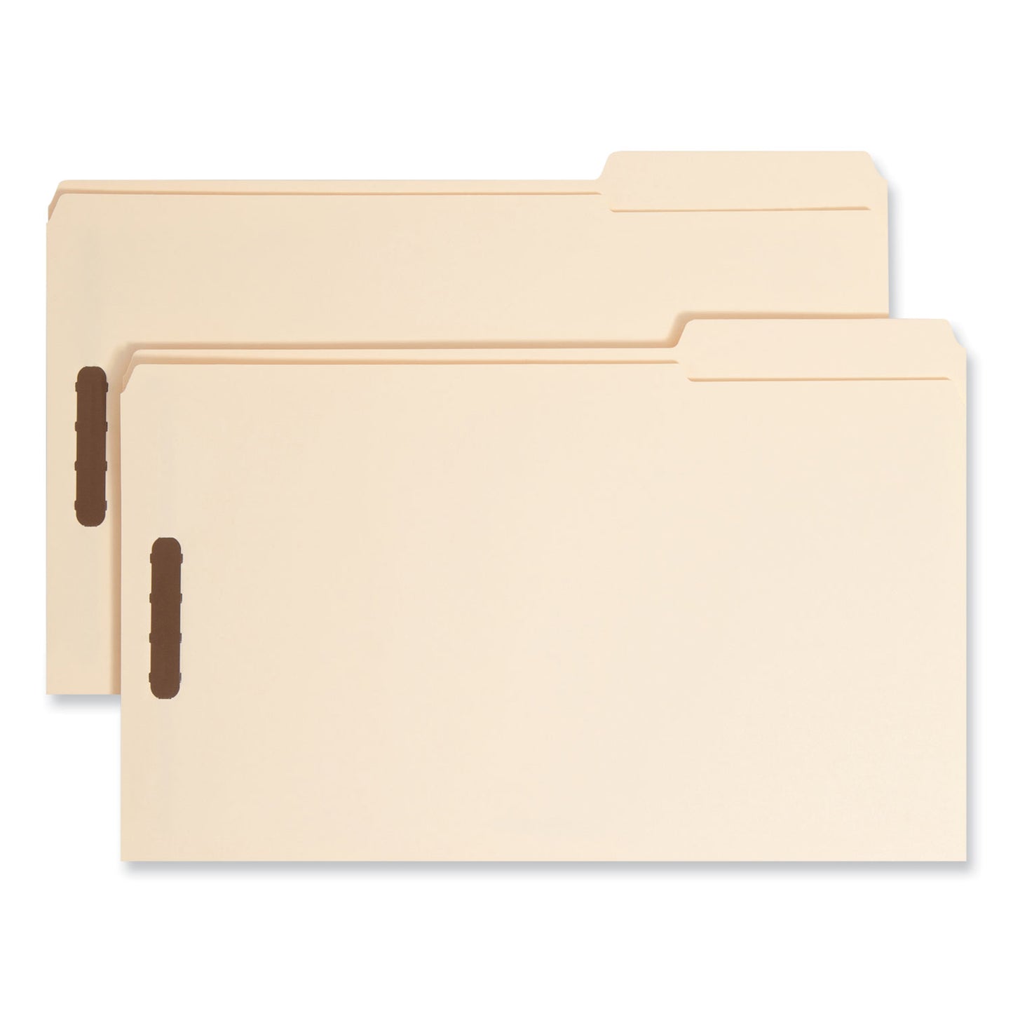 Smead Top Tab Fastener Folders, 1/3-Cut Tabs: Right, 0.75" Expansion, 2 Fasteners, Legal Size, Manila Exterior, 50/Box (19538)