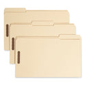 Smead Top Tab Fastener Folders, 1/3-Cut Tabs: Assorted, 0.75" Expansion, 2 Fasteners, Legal Size, Manila Exterior, 50/Box (19547)