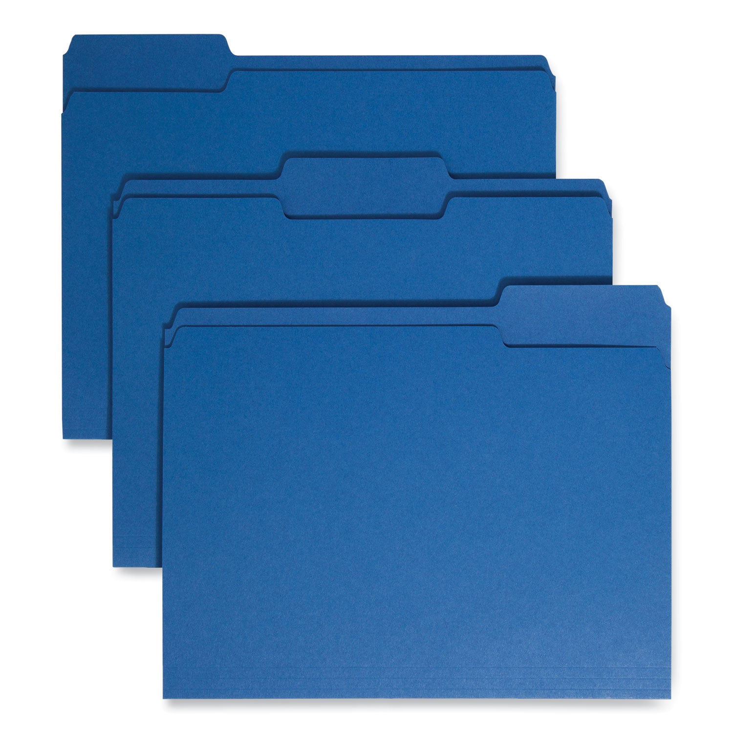 Smead Colored File Folders, 1/3-Cut Tabs: Assorted, Letter Size, 0.75" Expansion, Navy Blue, 100/Box (13193)