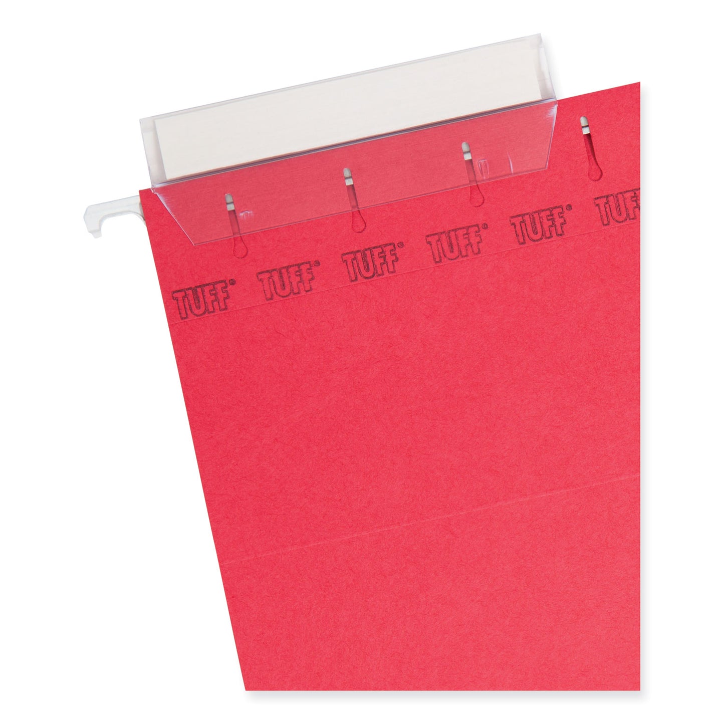 Smead TUFF Hanging Folders with Easy Slide Tab, Letter Size, 1/3-Cut Tabs, Red, 18/Box (64043)