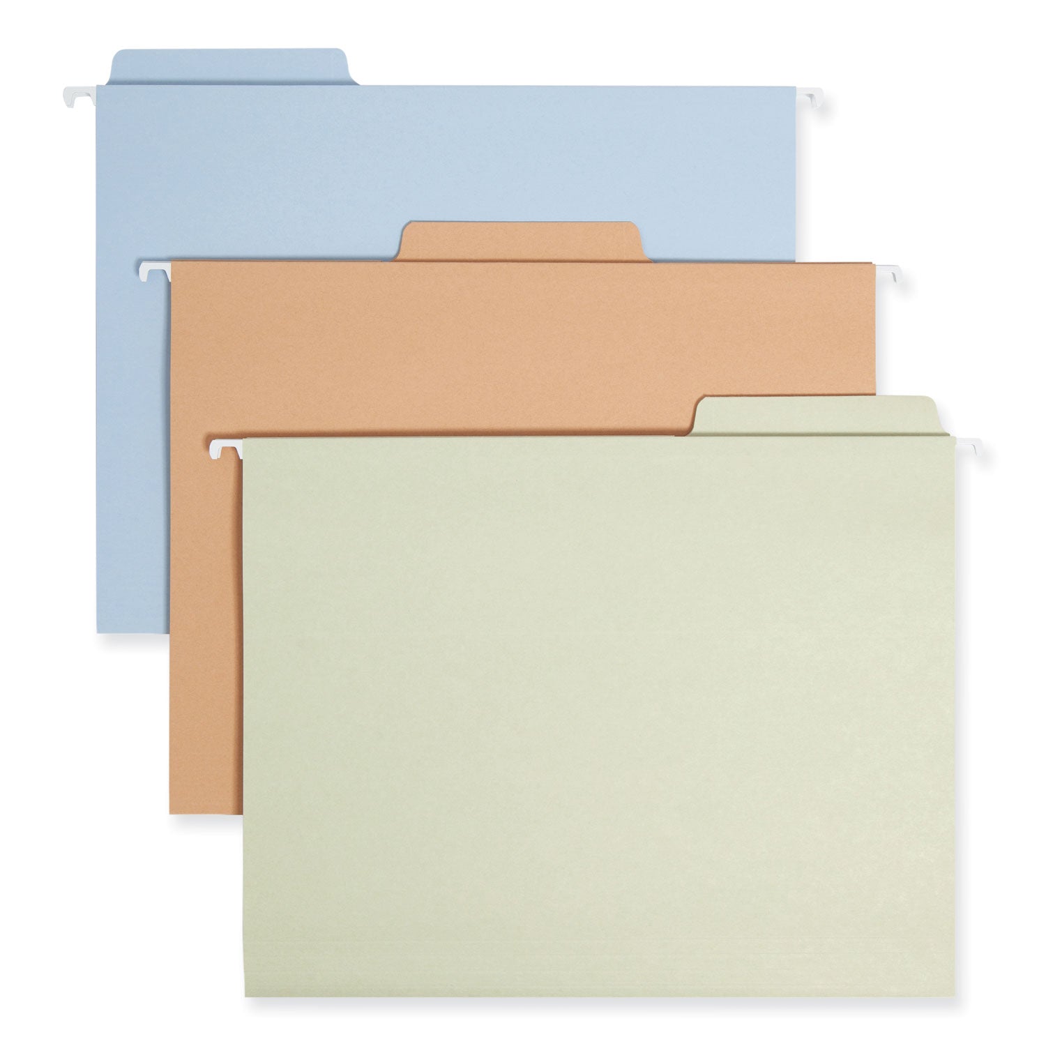 Smead FasTab Hanging Folders, Letter Size, 1/3-Cut Tabs, Assorted Earthtone Colors, 18/Box (64054)