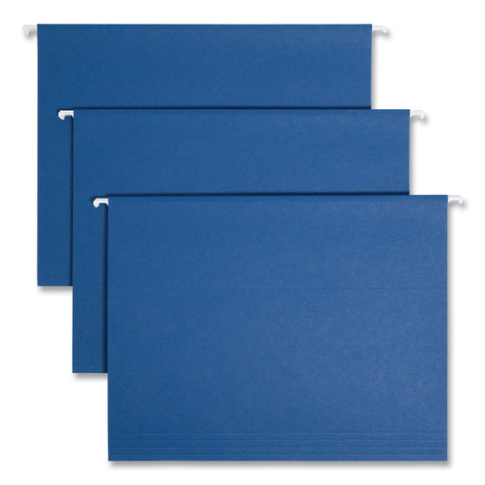 Smead Colored Hanging File Folders with 1/5 Cut Tabs, Letter Size, 1/5-Cut Tabs, Navy, 25/Box (64057)