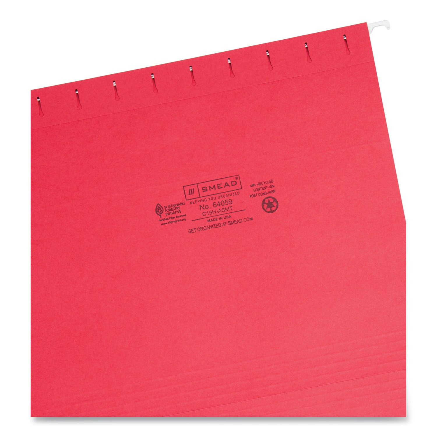 Smead Colored Hanging File Folders with 1/5 Cut Tabs, Letter Size, 1/5-Cut Tabs, Assorted Bright Colors, 25/Box (64059)