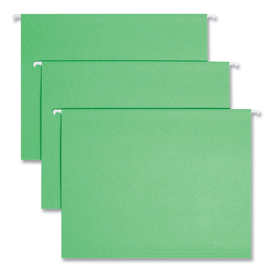 Smead Colored Hanging File Folders with 1/5 Cut Tabs, Letter Size, 1/5-Cut Tabs, Green, 25/Box (64061)