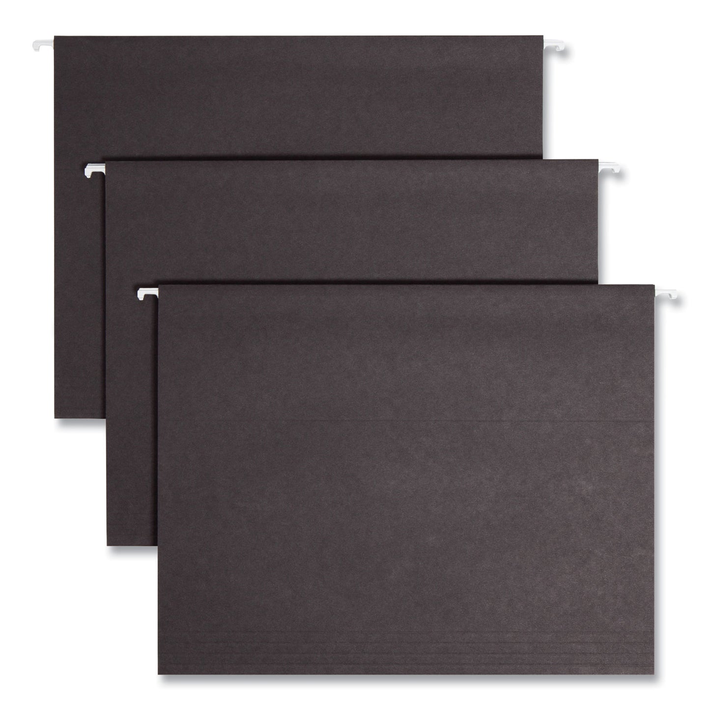 Smead Colored Hanging File Folders with 1/5 Cut Tabs, Letter Size, 1/5-Cut Tabs, Black, 25/Box (64062)