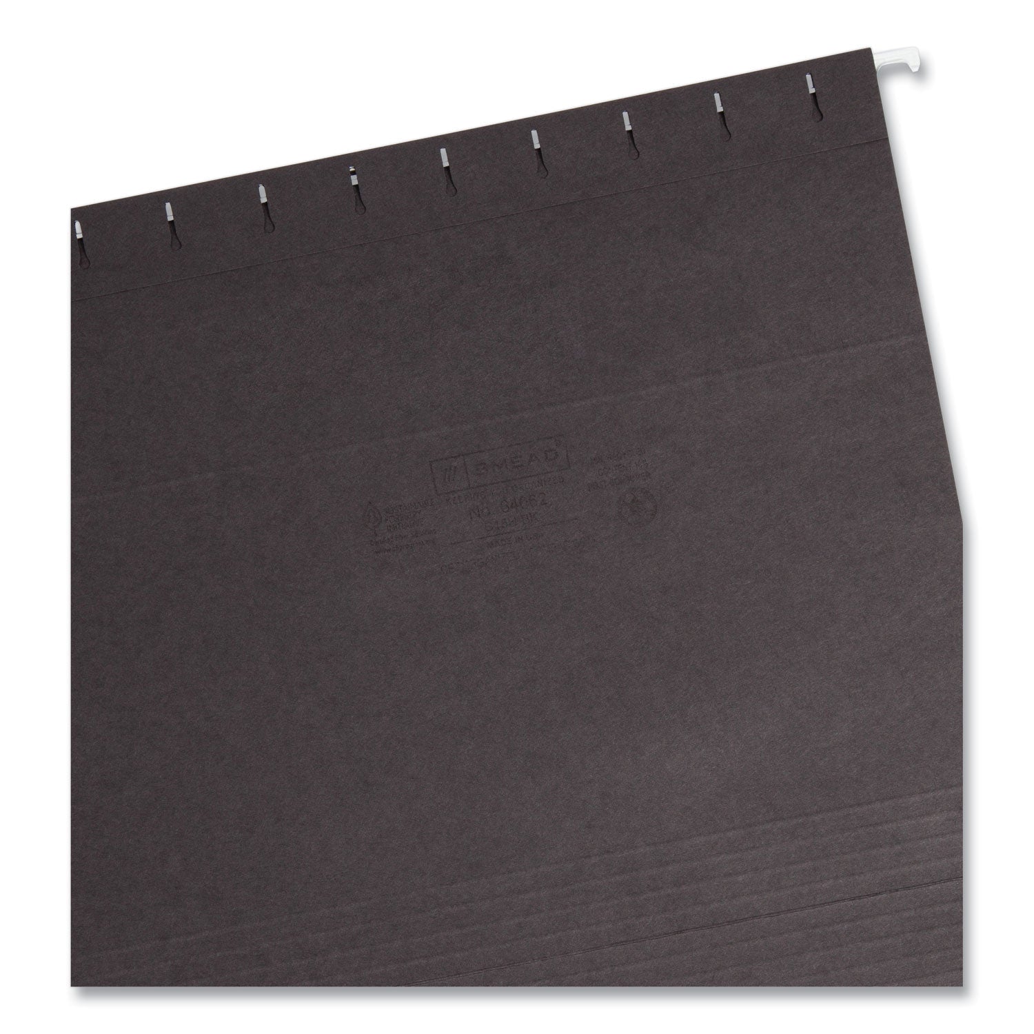 Smead Colored Hanging File Folders with 1/5 Cut Tabs, Letter Size, 1/5-Cut Tabs, Black, 25/Box (64062)