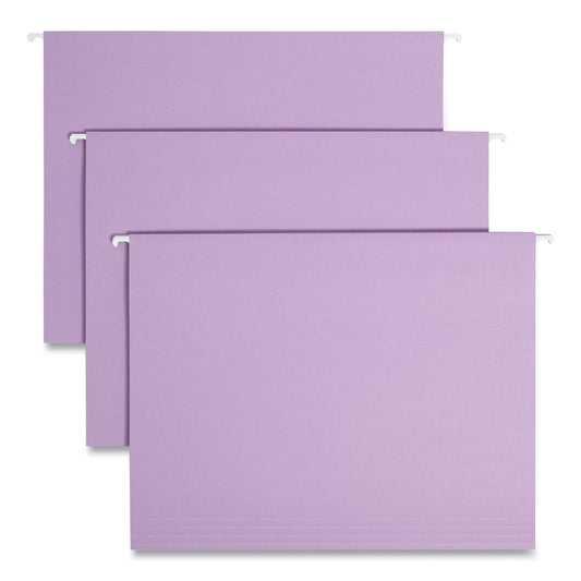 Smead Colored Hanging File Folders with 1/5 Cut Tabs, Letter Size, 1/5-Cut Tabs, Lavender, 25/Box (64064)