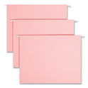 Smead Colored Hanging File Folders with 1/5 Cut Tabs, Letter Size, 1/5-Cut Tabs, Pink, 25/Box (64066)