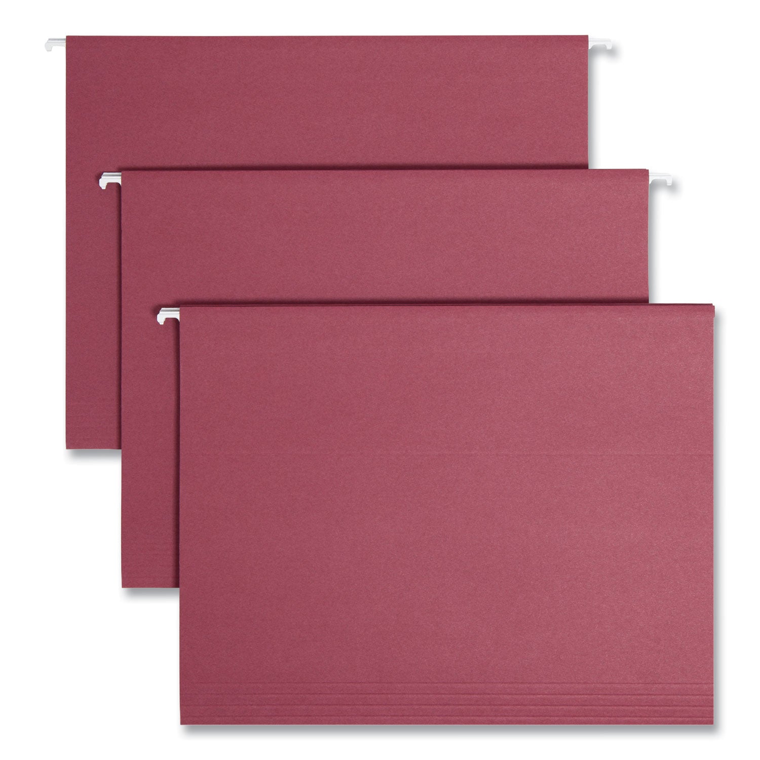 Smead Colored Hanging File Folders with 1/5 Cut Tabs, Letter Size, 1/5-Cut Tabs, Maroon, 25/Box (64073)