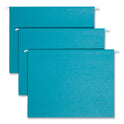 Smead Colored Hanging File Folders with 1/5 Cut Tabs, Letter Size, 1/5-Cut Tabs, Teal, 25/Box (64074)