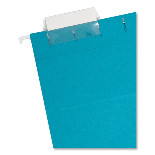 Smead Colored Hanging File Folders with 1/5 Cut Tabs, Letter Size, 1/5-Cut Tabs, Teal, 25/Box (64074)