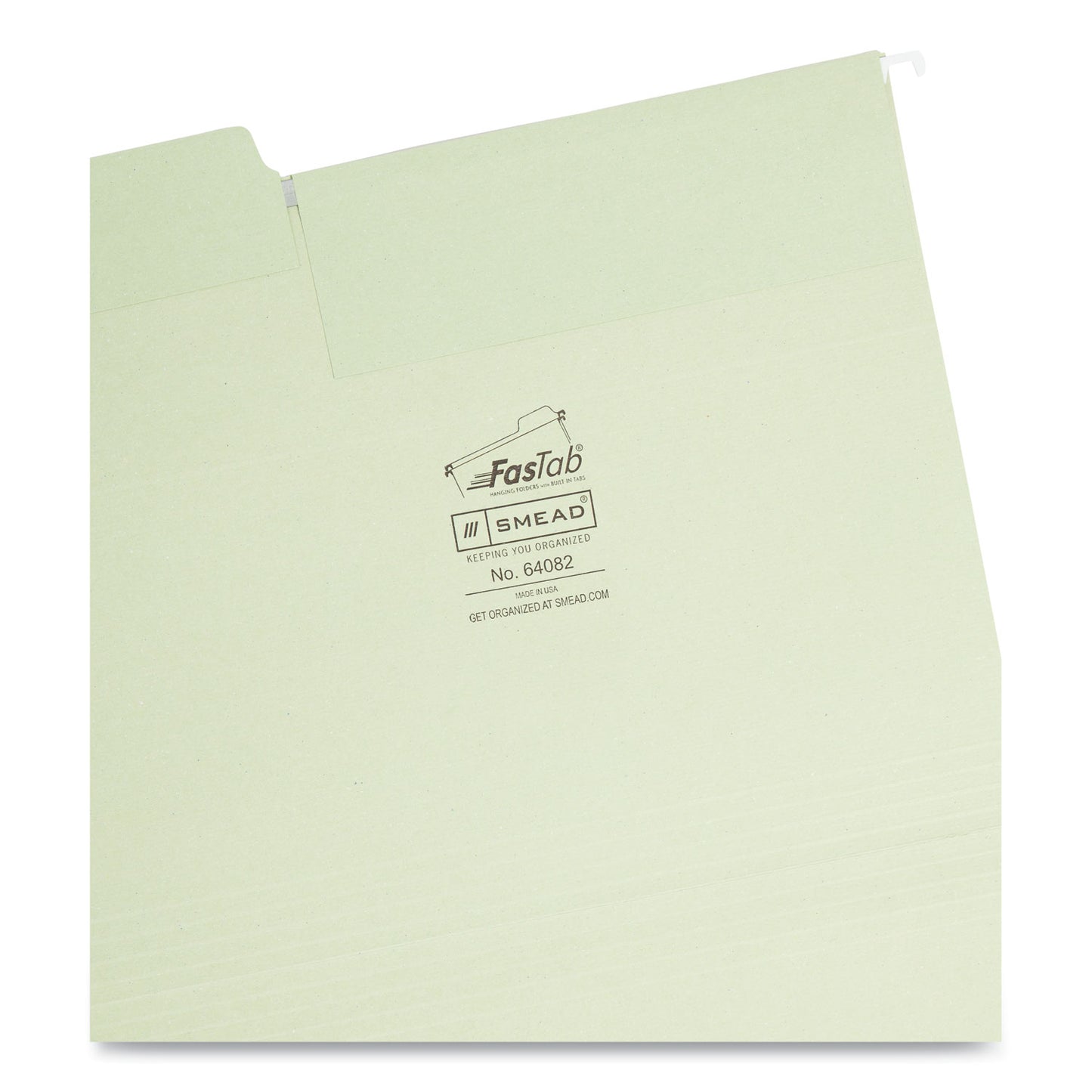 Smead FasTab Hanging Folders, Letter Size, 1/3-Cut Tabs, Moss, 20/Box (64082)