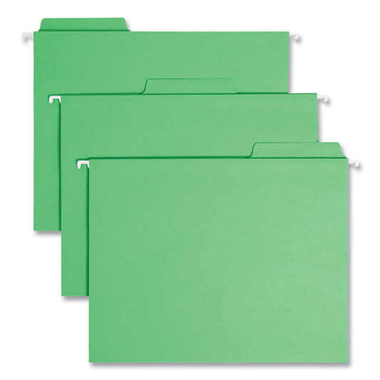 Smead FasTab Hanging Folders, Letter Size, 1/3-Cut Tabs, Green, 20/Box (64098)