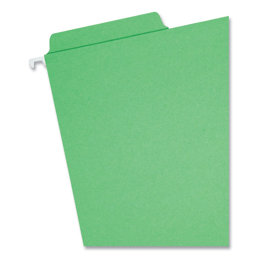 Smead FasTab Hanging Folders, Letter Size, 1/3-Cut Tabs, Green, 20/Box (64098)