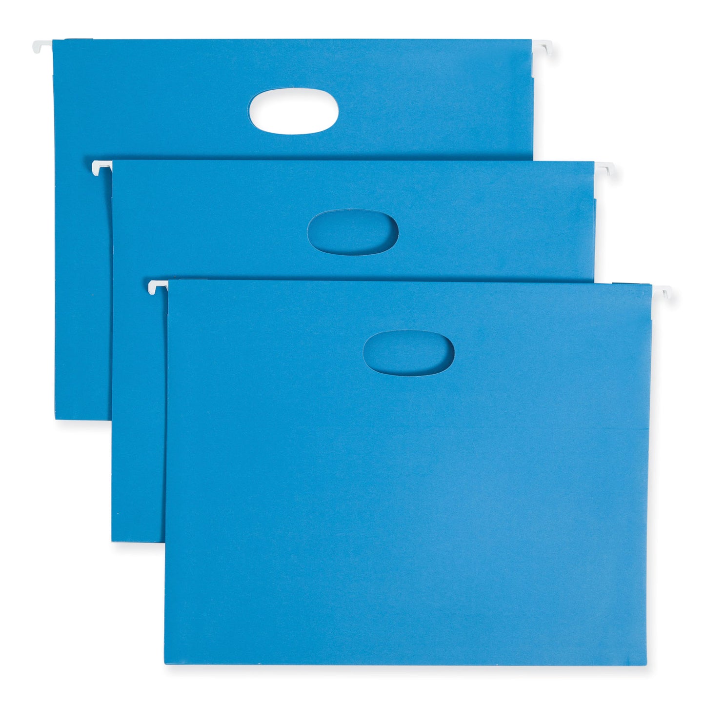 Smead Hanging Pockets with Full-Height Gusset, 1 Section, 2" Capacity, Letter Size, 1/5-Cut Tabs, Sky Blue, 25/Box (64250)