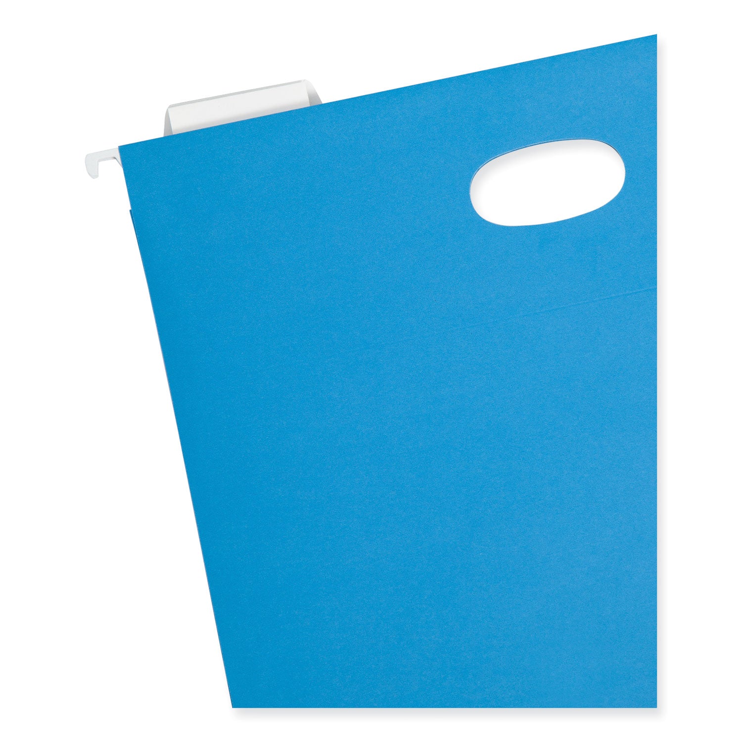 Smead Hanging Pockets with Full-Height Gusset, 1 Section, 2" Capacity, Letter Size, 1/5-Cut Tabs, Sky Blue, 25/Box (64250)