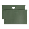 Smead Hanging Pockets with Full-Height Gusset, 1 Section, 3.5" Capacity, Legal Size, Standard Green, 10/Box (64320)