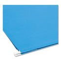 Smead Hanging Pockets with Full-Height Gusset, 1 Section, 3" Capacity, Legal Size, 1/5-Cut Tabs, Sky Blue, 25/Box (64370)