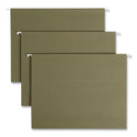 Smead 100% Recycled Hanging File Folders, Letter Size, 1/5-Cut Tabs, Standard Green, 25/Box (65001)