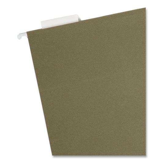 Smead 100% Recycled Hanging File Folders, Letter Size, 1/5-Cut Tabs, Standard Green, 25/Box (65001)