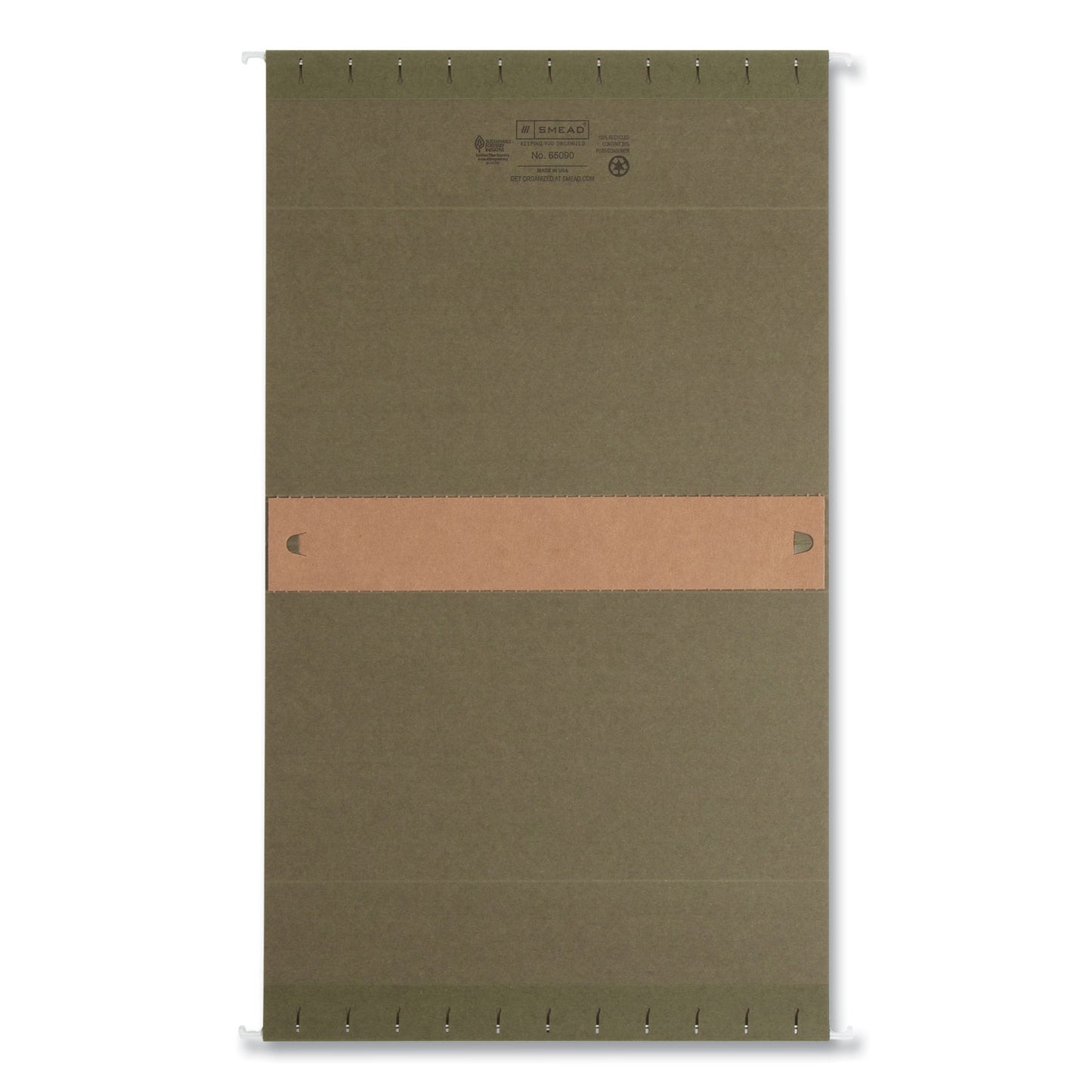 Smead Box Bottom Hanging File Folders, 2" Capacity, Letter Size, Standard Green, 25/Box (65090)