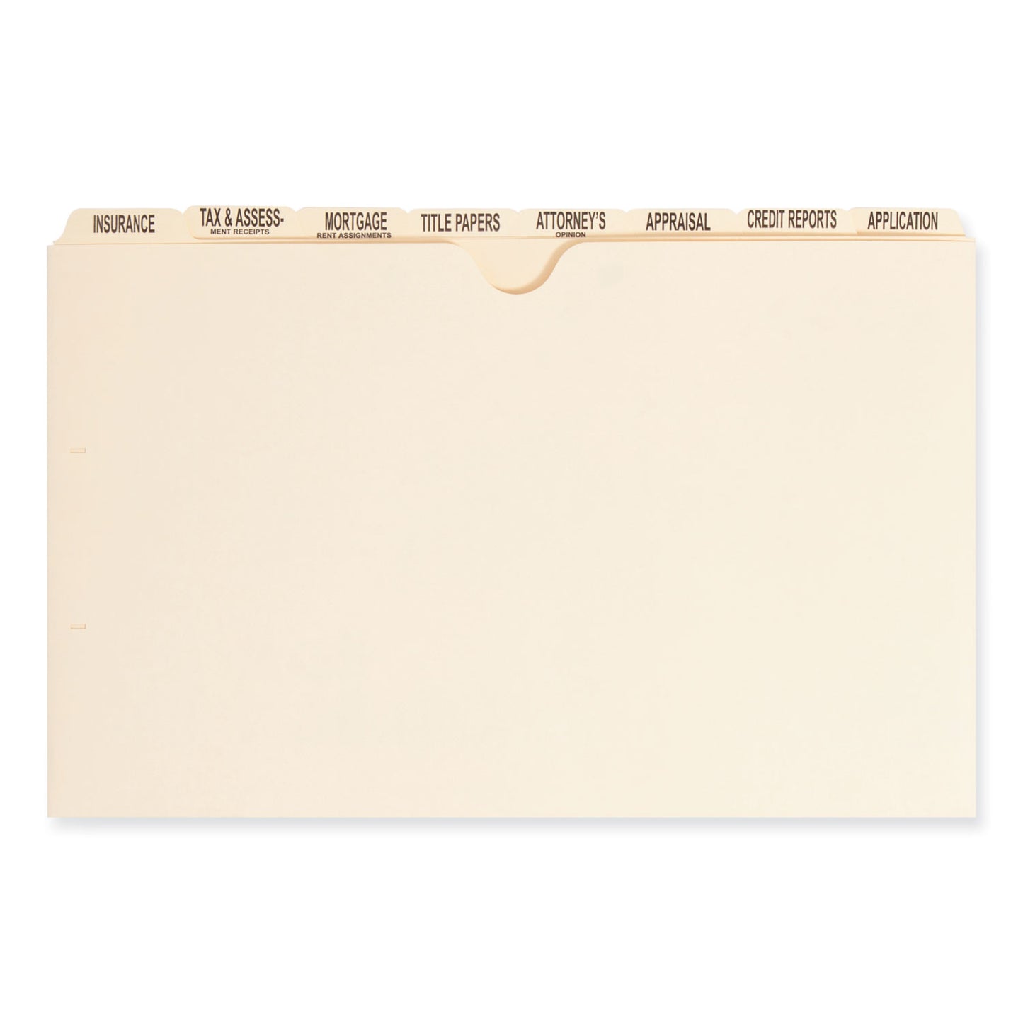 Smead Pressboard Mortgage Folder Dividers, Pre-Printed, 1 Fastener, Legal Size, Manila, 7 Dividers/Set, 12 Sets (78278)