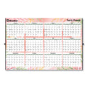 Blueline Yearly Laminated Wall Calendar, Tropical Watercolor Artwork, 36 x 24, White/Sand/Orange Sheets, 12-Month (Jan-Dec): 2025 (C171920)