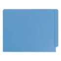 Smead Shelf-Master Reinforced End Tab Colored Folders, Straight Tabs, Letter Size, 0.75" Expansion, Blue, 100/Box (25010)