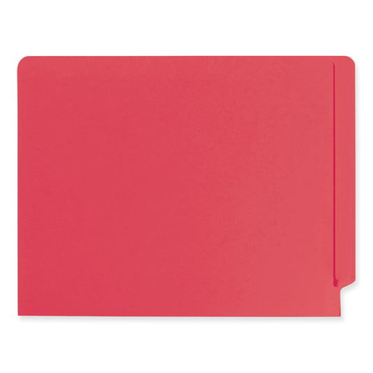 Smead Heavyweight Colored End Tab Fastener Folders, 0.75" Expansion, 2 Fasteners, Letter Size, Red Exterior, 50/Box (25740)