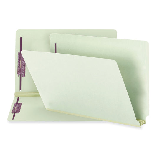 Smead End Tab Fastener Folders with Reinforced Straight Tabs, 11-pt Manila, 2 Fasteners, Legal Size, Manila Exterior, 50/Box (37115)