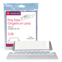 Smead Poly Index Tabs and Inserts For Hanging File Folders, 1/5-Cut, White/Clear, 2.25" Wide, 25/Pack (64600)