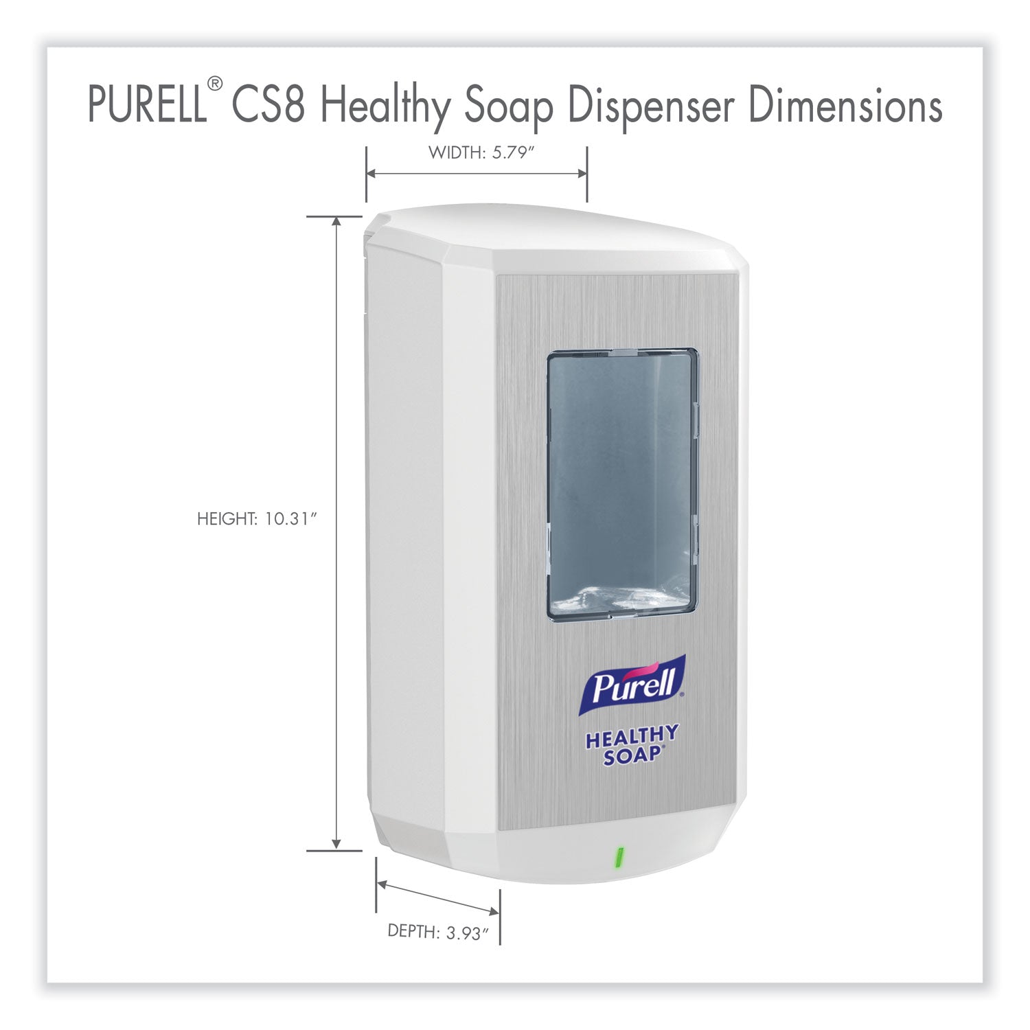 PURELL CS8 Soap Dispenser, 1,200 mL, 5.79 x 3.93 x 10.31, White (783001)