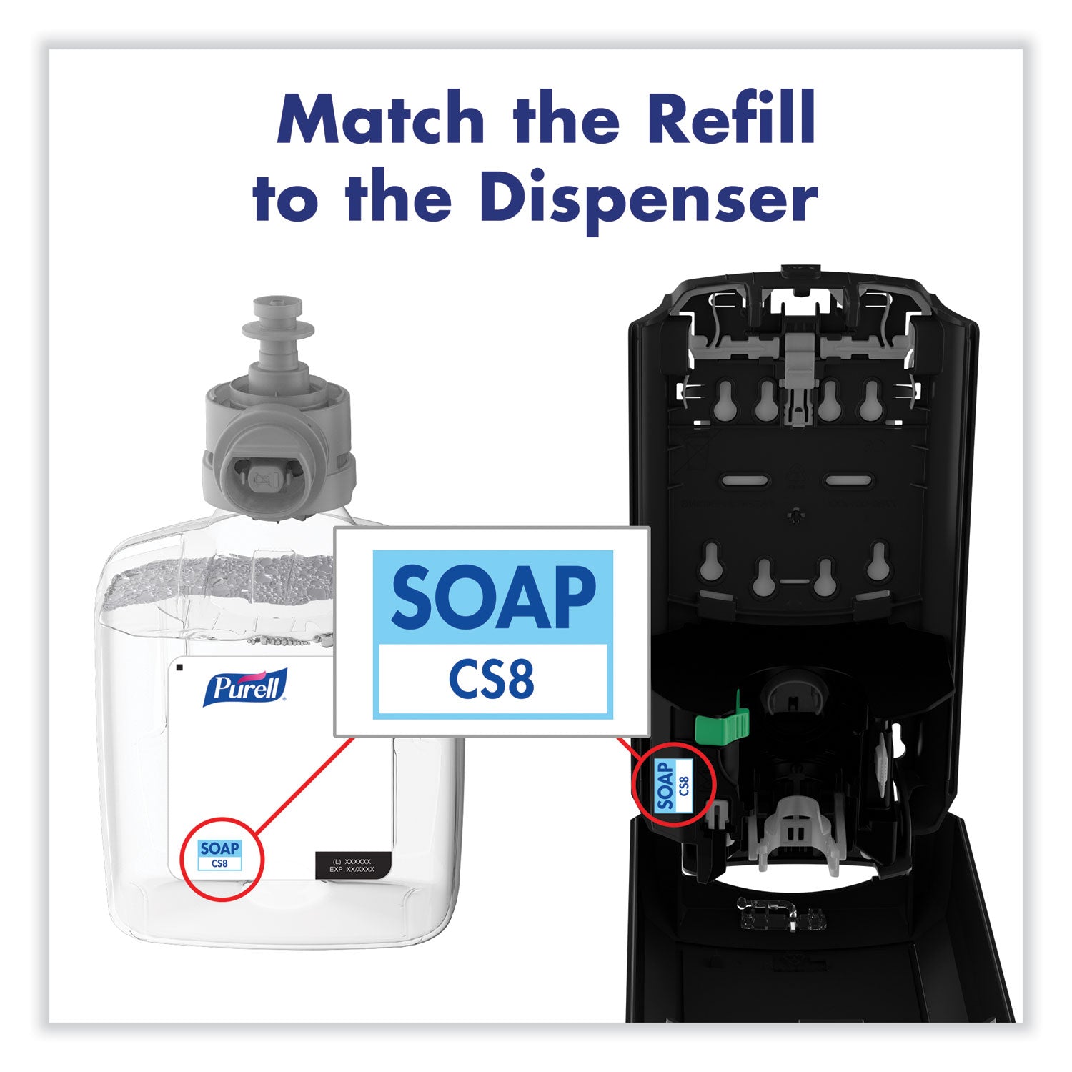 PURELL CS8 Soap Dispenser, 1,200 mL, 5.79 x 3.93 x 10.31, White (783001)