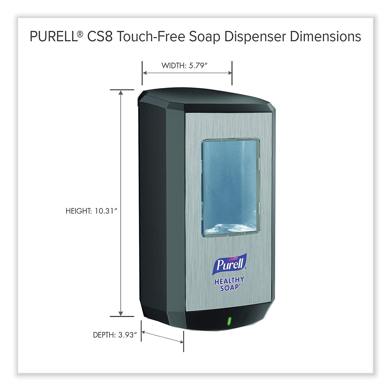 PURELL CS8 Soap Dispenser, 1,200 mL, 5.79 x 3.93 x 10.31, Graphite (783401)