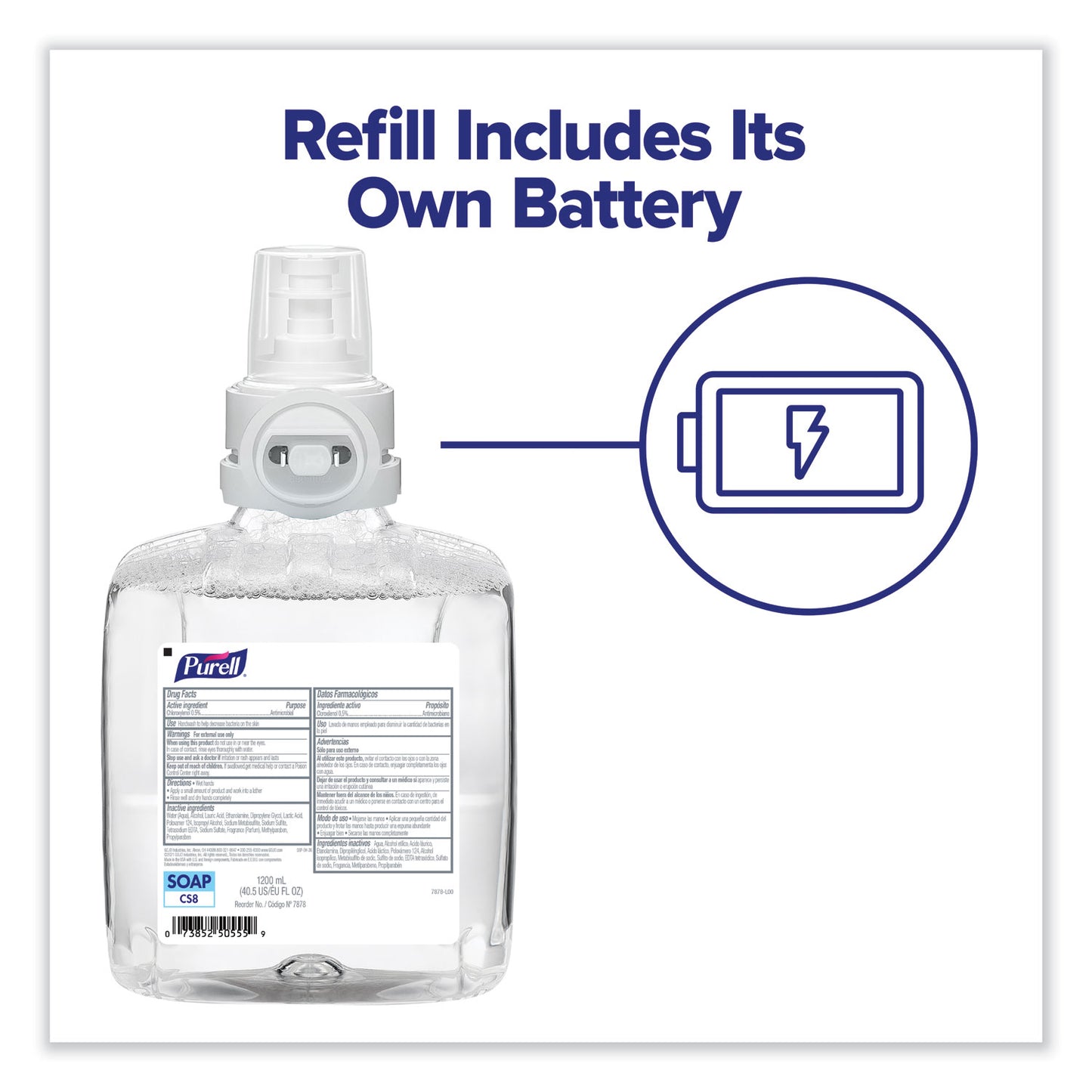 PURELL Professional HEALTHY SOAP Mild Foam Refill, For CS8 Dispensers, Fragrance-Free, 1,200 mL, 2/Carton (787402CT)