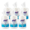 PURELL Hand Sanitizing Wipes Alcohol Formula, 6 x 7, Unscented, White, 175/Canister, 6 Canisters/Carton (903106)