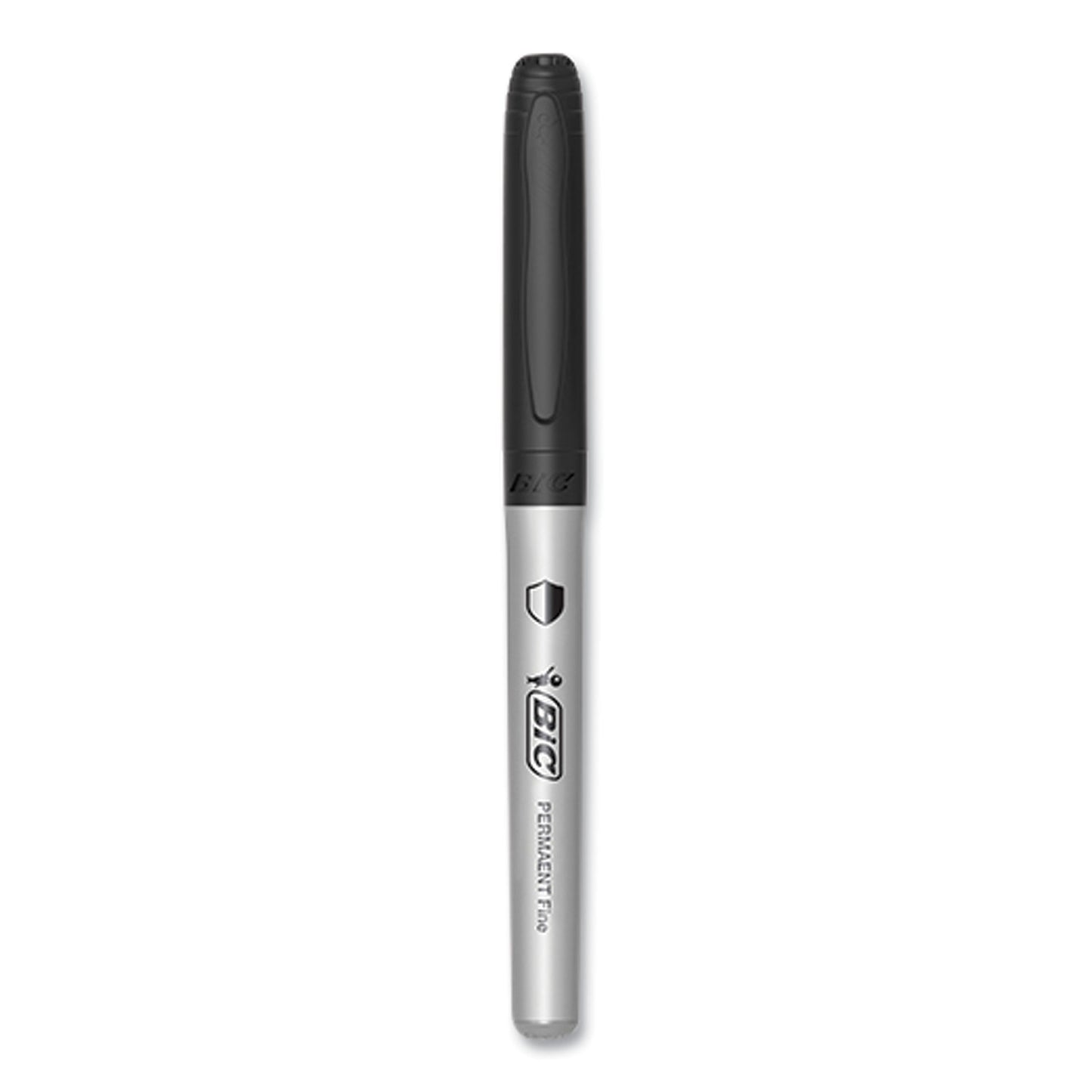 BIC PrevaGuard Permanent Marker, Fine Bullet Tip, Black, 12/Pack (GAPM11BLK)