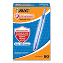 BIC PrevaGuard Round Stic Pen, Stick, Medium 1 mm, Blue Ink, Translucent Blue Barrel, 60/Pack (GSAM60BLU)