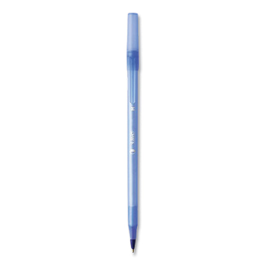 BIC PrevaGuard Round Stic Pen, Stick, Medium 1 mm, Blue Ink, Translucent Blue Barrel, 60/Pack (GSAM60BLU)