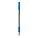 BIC Round Stic Grip Xtra Comfort Ballpoint Pen, Medium 1 mm, Blue Ink, Gray/Blue Barrel, 24/Box, 6 Boxes/Pack (GSMG144EBLU)