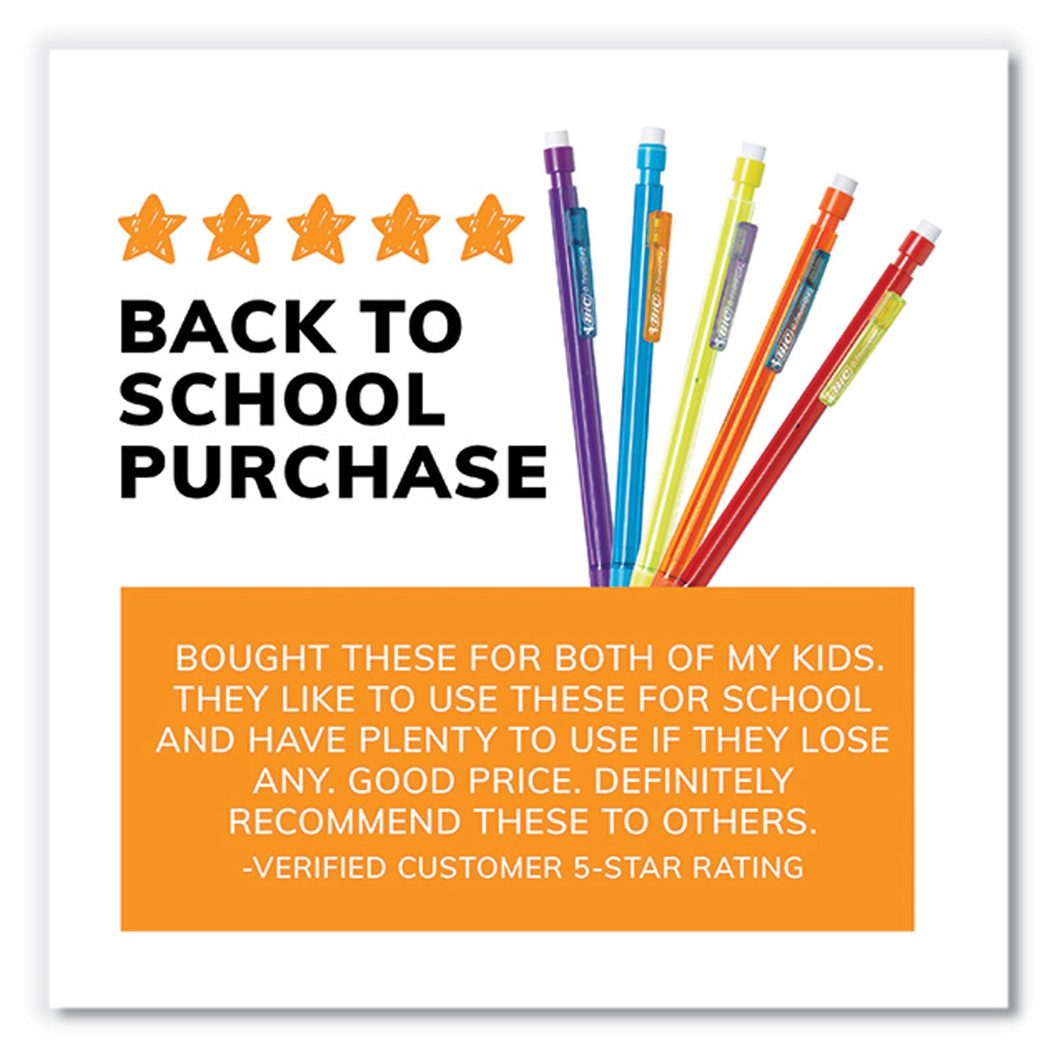 BIC Xtra-Smooth Bright Edition Mechanical Pencils, 0.7 mm, HB (#2), Black Lead, Assorted Barrel Colors, 24/Pack, 6 Packs/Carton (MPCE144EBLK)