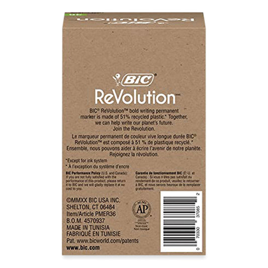 BIC ReVolution Permanent Markers, Fine Bullet Tip, Assorted Colors, 36/Pack (PMER36AST)