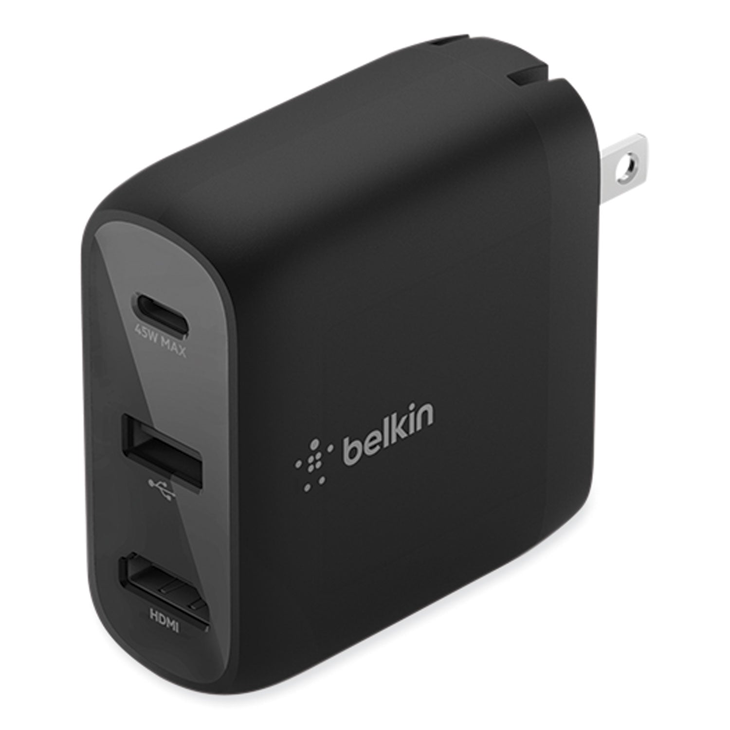 Belkin Connect 46.5W Multi-Port Power Hub for USB-C Laptop or Nintendo Switch, 3 Ports, Black (AVC010TTBK)
