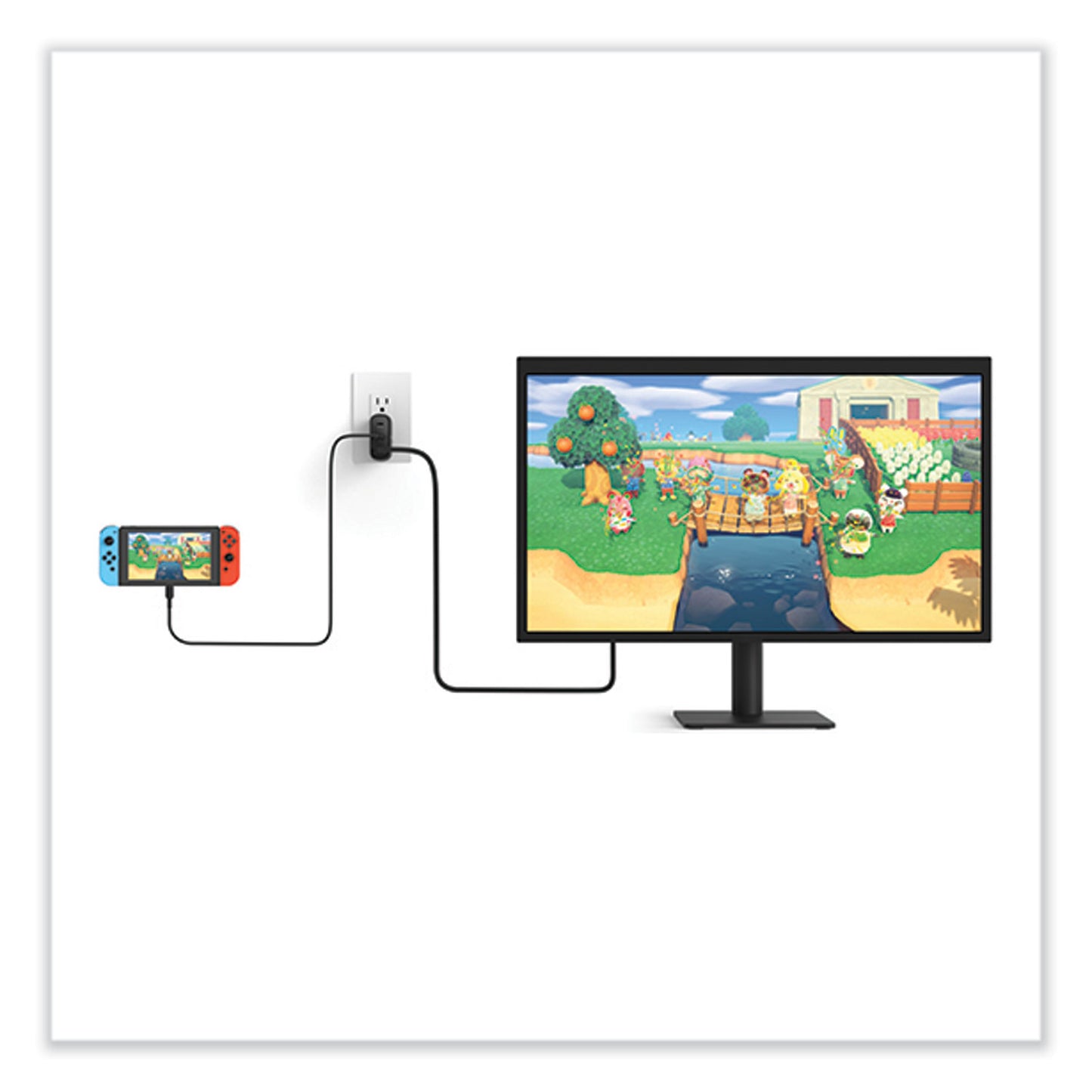 Belkin Connect 46.5W Multi-Port Power Hub for USB-C Laptop or Nintendo Switch, 3 Ports, Black (AVC010TTBK)